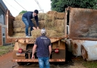 Agricultores do Noroeste gaúcho doam mais de 50 toneladas de feno à região Central