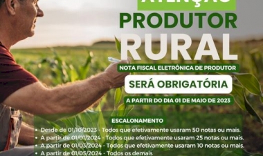 Obrigatoriedade da Nota Fiscal Eletrônica dos agricultores entra em vigor no dia 1º de maio