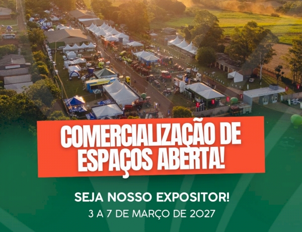 Está aberta a comercialização de espaços para a ExpoGiruá e Feira do Butiá 2027