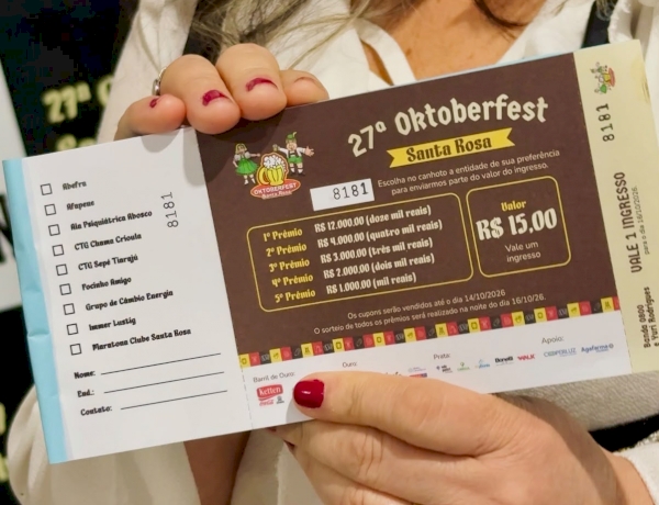Rifa Solidária da 27ª Oktoberfest de Santa Rosa une premiação e apoio à entidades
