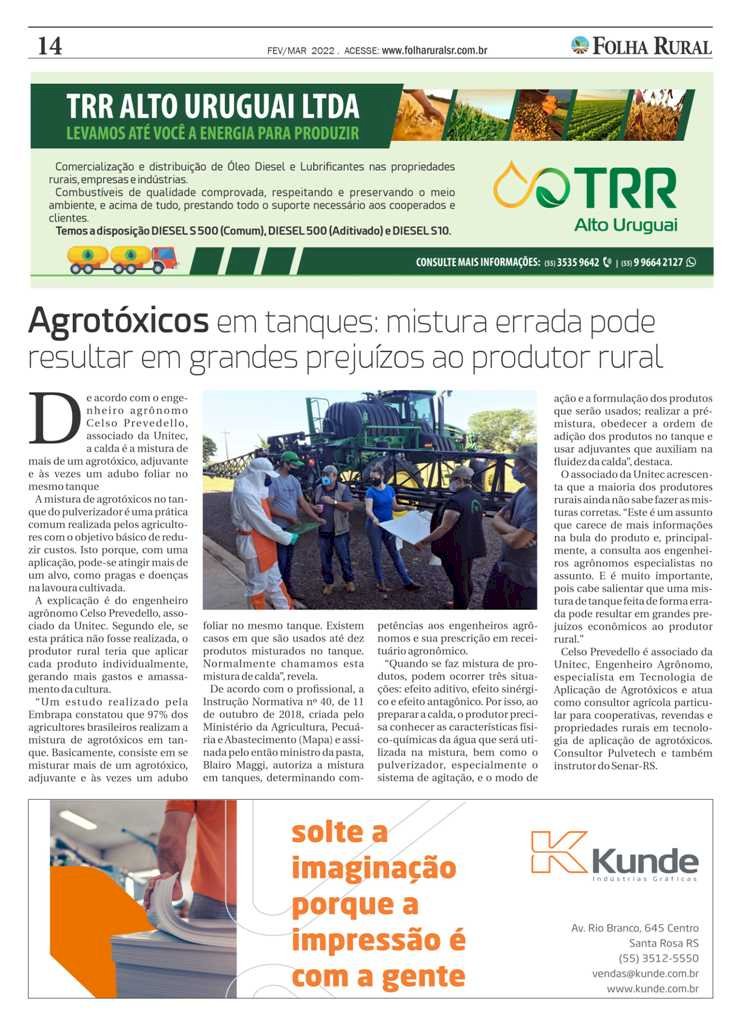 Folha Rural circulando na região com a edição de fevereiro 2022