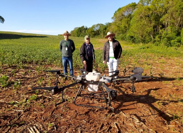 Cotrirosa inicia pulverização de lavouras com drones