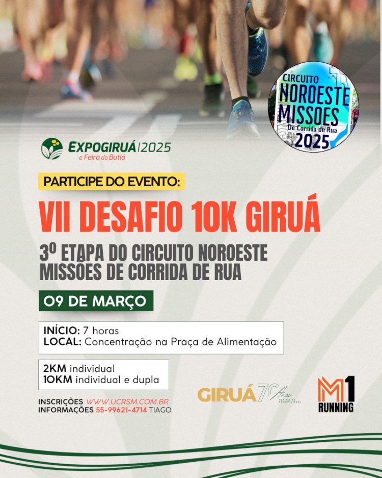 VII Desafio 10K Giruá: Corrida Leva Energia Esportiva à ExpoGiruá 2025